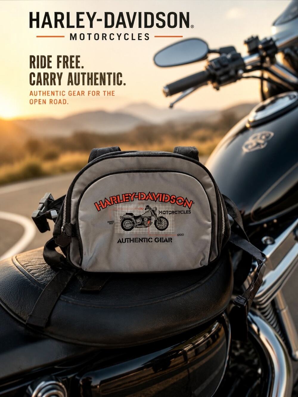 Harley-Davidson Authentic Gear Mini Backpack Sling Bag Gray